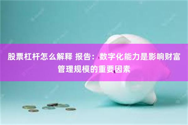 股票杠杆怎么解释 报告:数字化能力是影响财富管理规模的重要因素