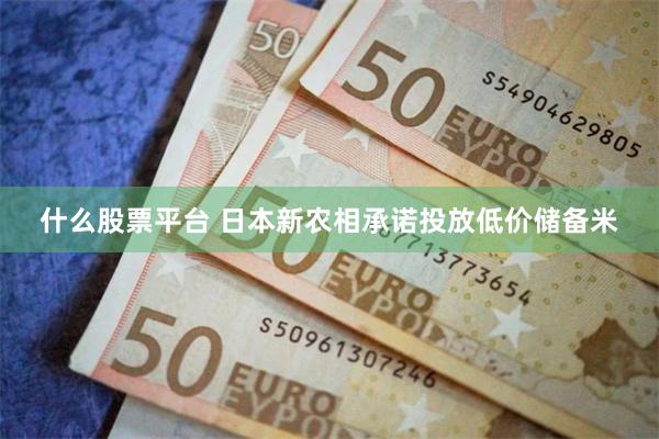 什么股票平台 日本新农相承诺投放低价储备米