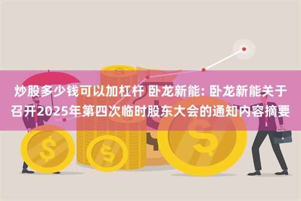 炒股多少钱可以加杠杆 卧龙新能: 卧龙新能关于召开2025年第四次临时股东大会的通知内容摘要